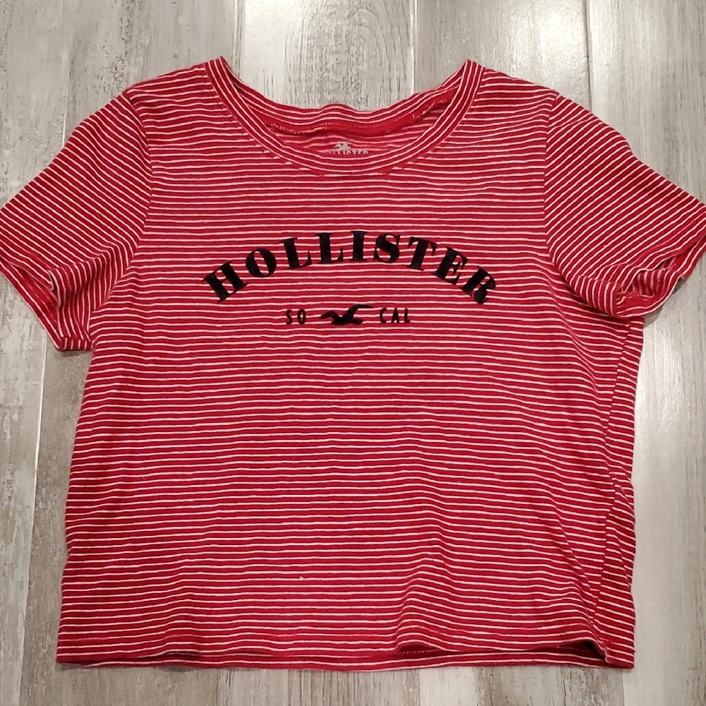 Hollister Red Striped Women's Top